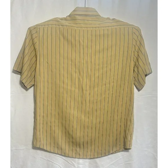 Bugatchi Uomo Shirt Mens Large Striped Button Up Short Sleeve Collared - Picture 3 of 6